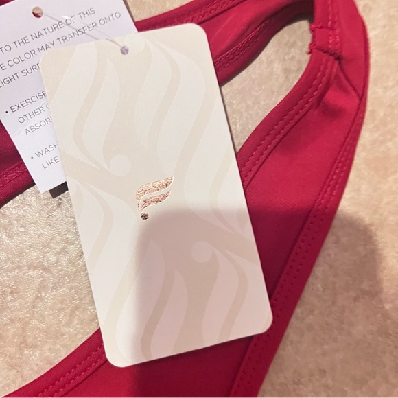 Fabletics Cacey Racerback Dress side slither tricot fabric scarlet red size XL - Picture 4 of 13